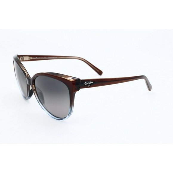 Maui Jim Olu Olu MJ 537-01F Cat Eye Brown Sunglasses Polarized Gray Lenses 57mm main image 6